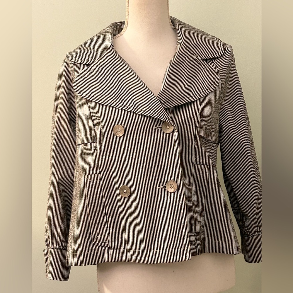 Live A Little (LAL) Pinstriped Double-Breasted Jacket
